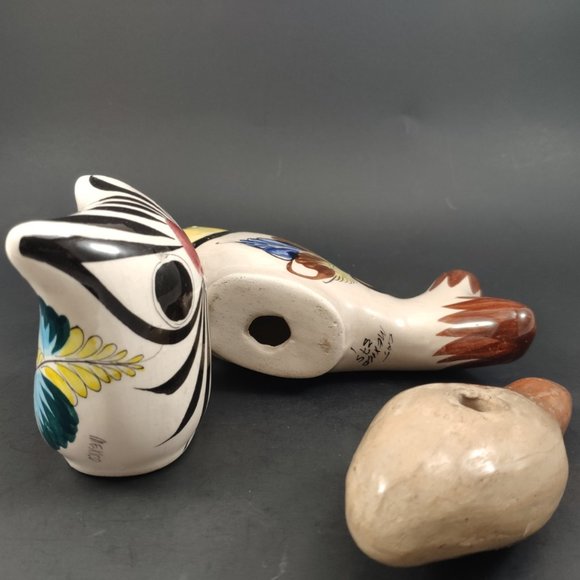 Set of 3 Talavera Ceramic Vintage Figurines Bird, Owl, and Fish Set - Picture 2 of 15
